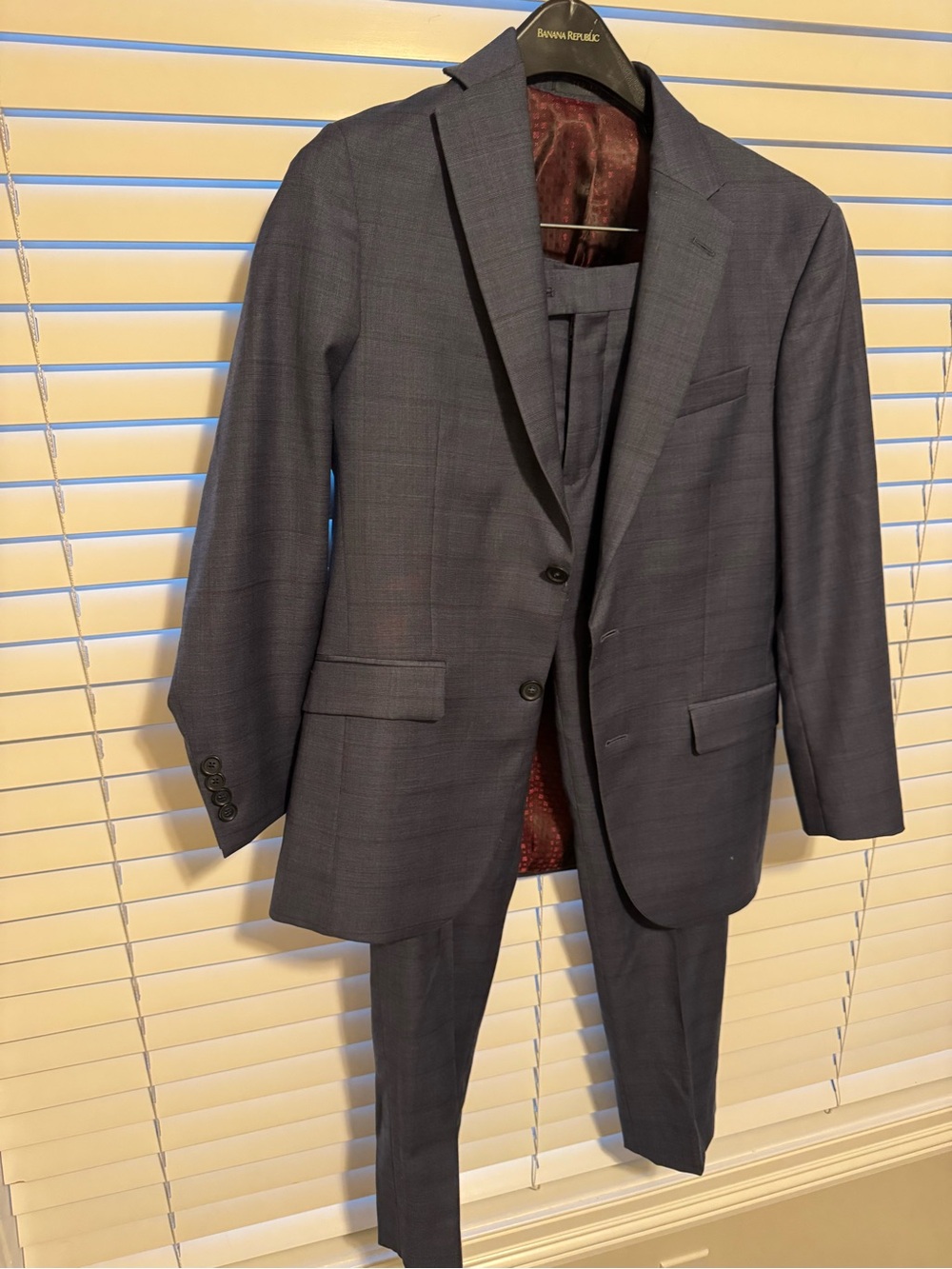 Men's Navy Plaid Two-Piece Suit